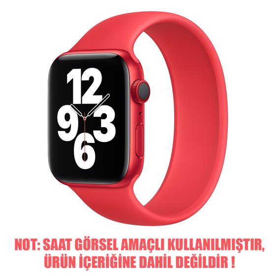 Microsonic Apple Watch Series 9 45mm Kordon, (Large Size, 170mm) New Solo Loop Kırmızı