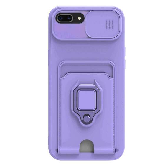 Microsonic Apple iPhone 7 Plus Kılıf Multifunction Silicone Lila