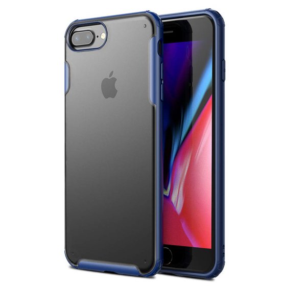 Microsonic Apple iPhone 8 Plus Kılıf Frosted Frame Lacivert