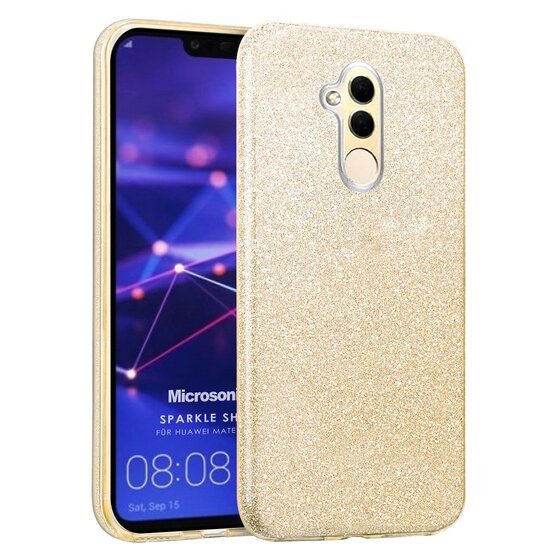 Microsonic Huawei Mate 20 Lite Kılıf Sparkle Shiny Gold