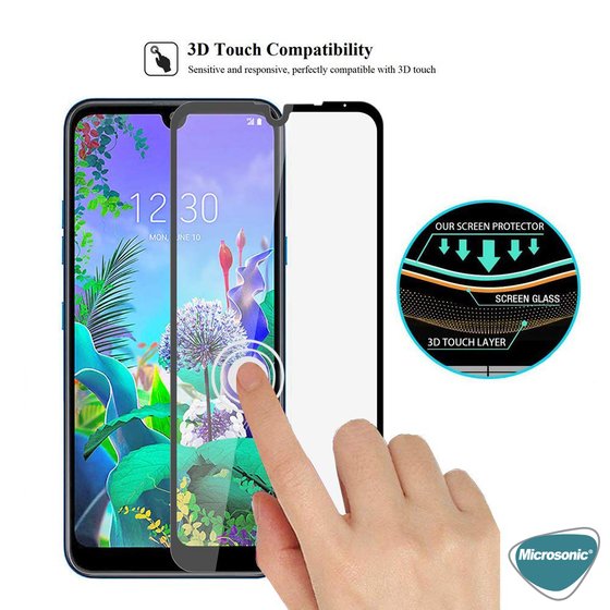 Microsonic LG K50 Tam Kaplayan Temperli Cam Ekran Koruyucu Siyah