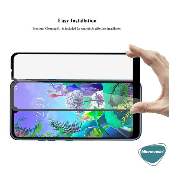 Microsonic LG K50 Tam Kaplayan Temperli Cam Ekran Koruyucu Siyah