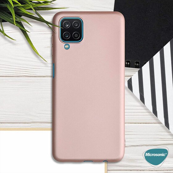 Microsonic Matte Silicone Samsung Galaxy M22 Kılıf Rose Gold