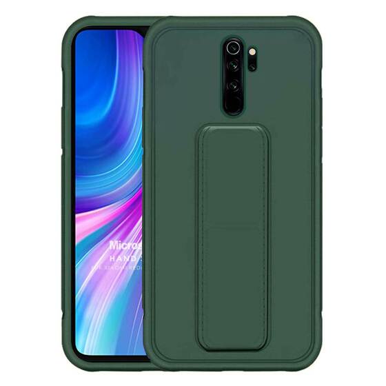 Microsonic Xiaomi Redmi Note 8 Pro Kılıf Hand Strap Koyu Yeşil