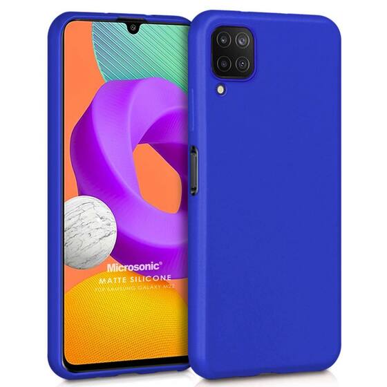 Microsonic Matte Silicone Samsung Galaxy M22 Kılıf Mavi