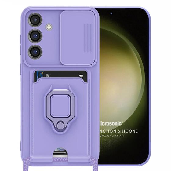 Microsonic Samsung Galaxy A15 Kılıf Multifunction Silicone Lila