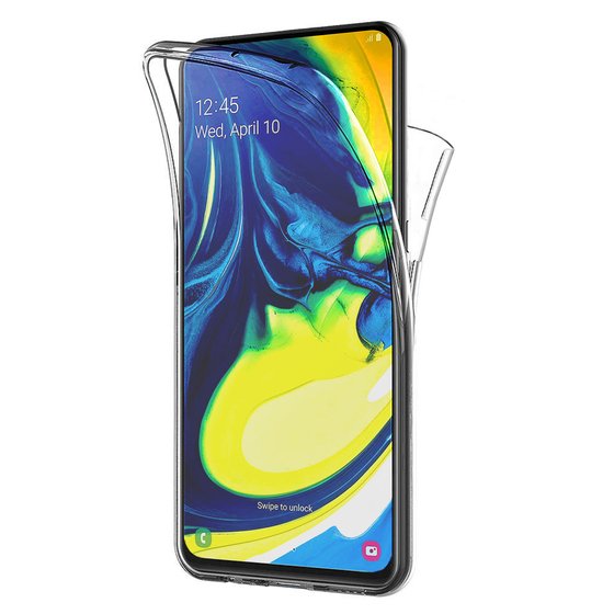 Microsonic Samsung Galaxy A80 Kılıf 6 tarafı tam full koruma 360 Clear Soft Şeffaf