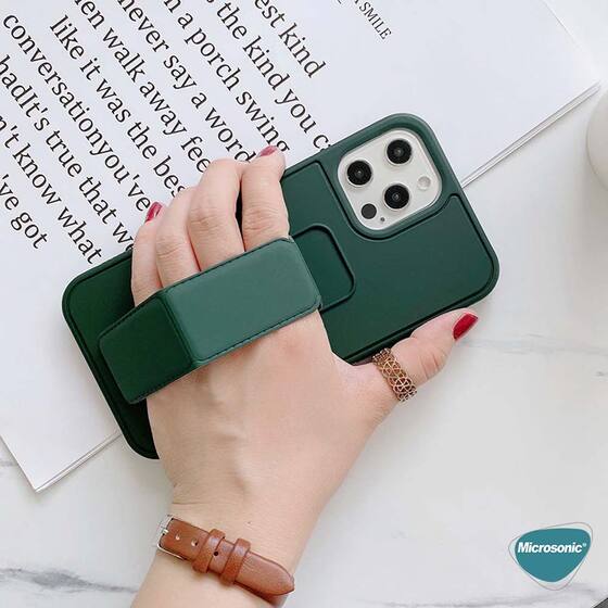 Microsonic Apple iPhone 15 Kılıf Hand Strap Kırmızı