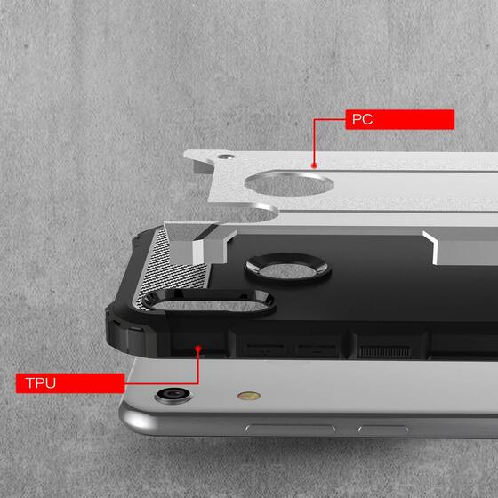 Microsonic Huawei Honor 8A Kılıf Rugged Armor Siyah