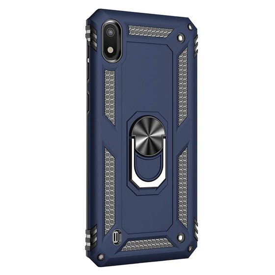 Microsonic Samsung Galaxy A10 Kılıf Military Ring Holder Lacivert