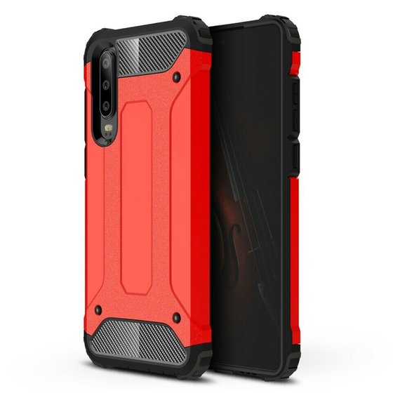 Microsonic Huawei P30 Kılıf Rugged Armor Kırmızı