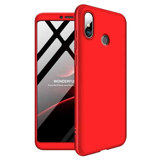 Microsonic Xiaomi Redmi Note 5 Pro Kılıf Double Dip 360 Protective Kırmızı