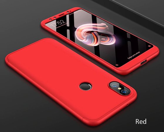 Microsonic Xiaomi Redmi Note 5 Pro Kılıf Double Dip 360 Protective Kırmızı