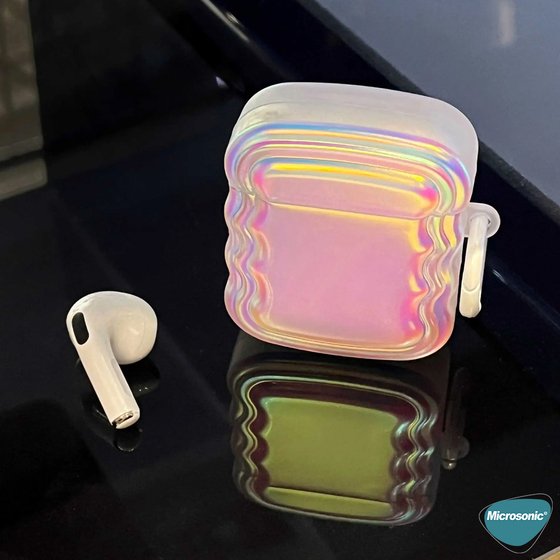 Microsonic AirPods Pro 2.Nesil Kılıf Zigzag Hologram Çok Renkli