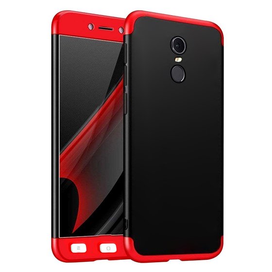 Microsonic Xiaomi Redmi Note 4 Kılıf Double Dip 360 Protective Siyah Kırmızı