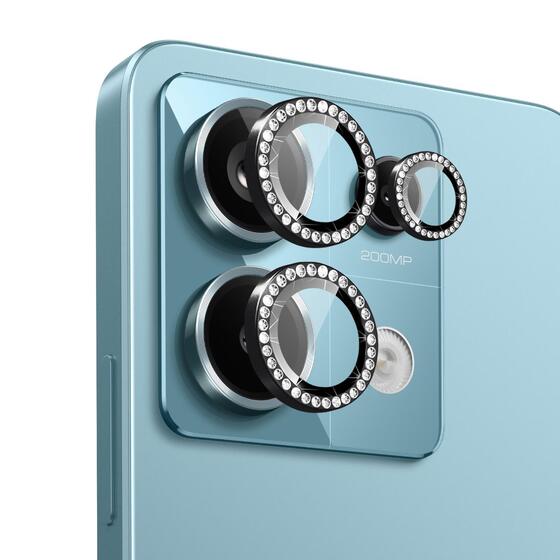 Microsonic Xiaomi Redmi Note 13 5G Tekli Diamond Taşlı Kamera Koruma Camı Siyah