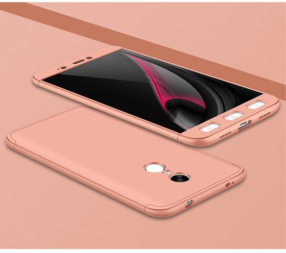 Microsonic Xiaomi Redmi Note 4 Kılıf Double Dip 360 Protective Rose Gold