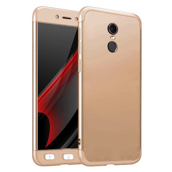 Microsonic Xiaomi Redmi Note 4 Kılıf Double Dip 360 Protective Gold