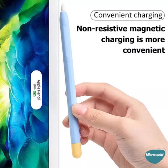 Microsonic Apple Pencil (2. nesil) Kılıf Mat Silikon Kırmızı Turuncu