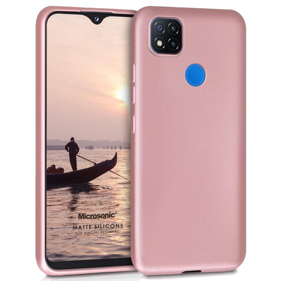 Microsonic Matte Silicone Xiaomi Redmi 9C Kılıf Rose Gold