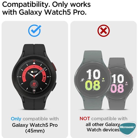 Microsonic Samsung Galaxy Watch 5 Pro 45mm Tam Kaplayan Nano Cam Ekran Koruyucu Siyah