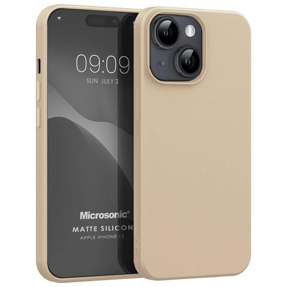 Microsonic Matte Silicone Apple iPhone 15 Kılıf Gold