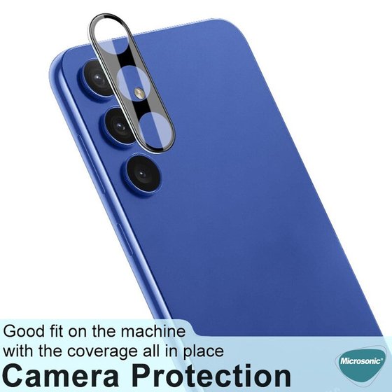 Microsonic Samsung Galaxy S24 FE Kamera Lens Koruma Camı V2 Siyah