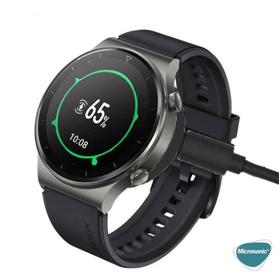 Microsonic Huawei Watch 3 Pro Manyetik USB Şarj Kablosu Siyah