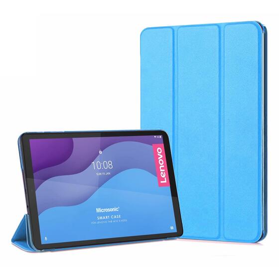 Microsonic Lenovo Tab M10 3.Nesil 10.1`` Kılıf (TB-328F) Slim Translucent Back Smart Cover Mavi