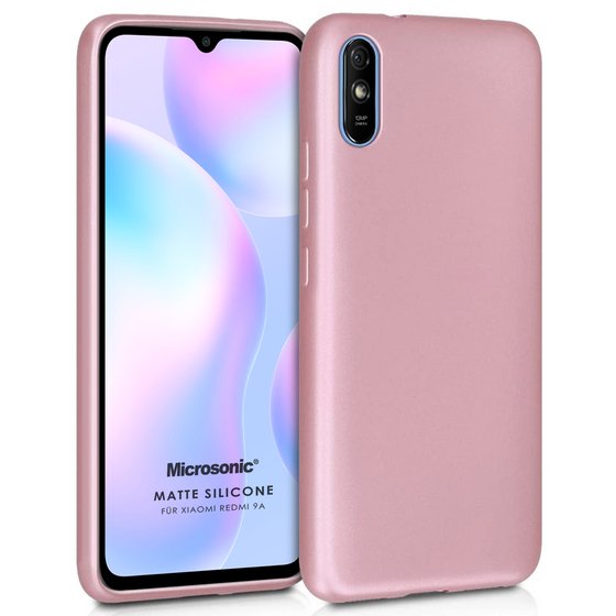 Microsonic Matte Silicone Xiaomi Redmi 9A Kılıf Rose Gold