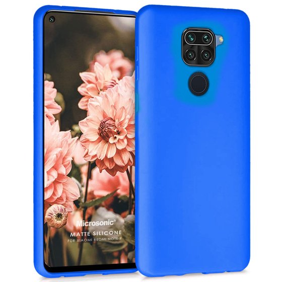 Microsonic Matte Silicone Xiaomi Redmi Note 9 Kılıf Mavi