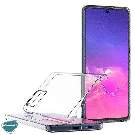 Microsonic Samsung Galaxy A91 Kılıf 6 tarafı tam full koruma 360 Clear Soft Şeffaf