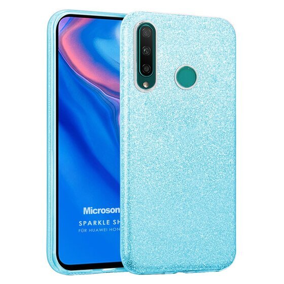 Microsonic Huawei Honor 9X Kılıf Sparkle Shiny Mavi