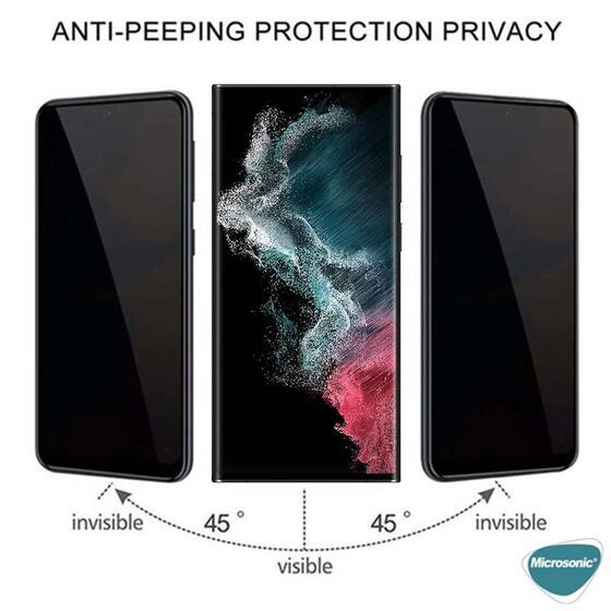 Microsonic Samsung Galaxy S25 Ultra Privacy 5D Gizlilik Filtreli Cam Ekran Koruyucu Siyah