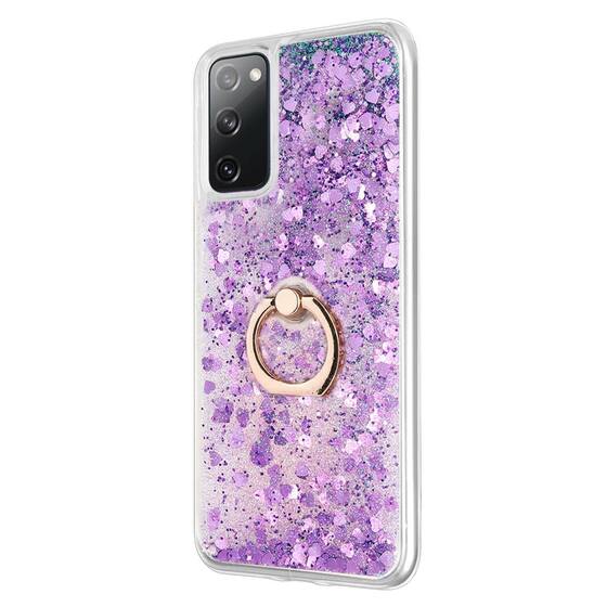 Microsonic Samsung Galaxy S20 FE Kılıf Glitter Liquid Holder Mor