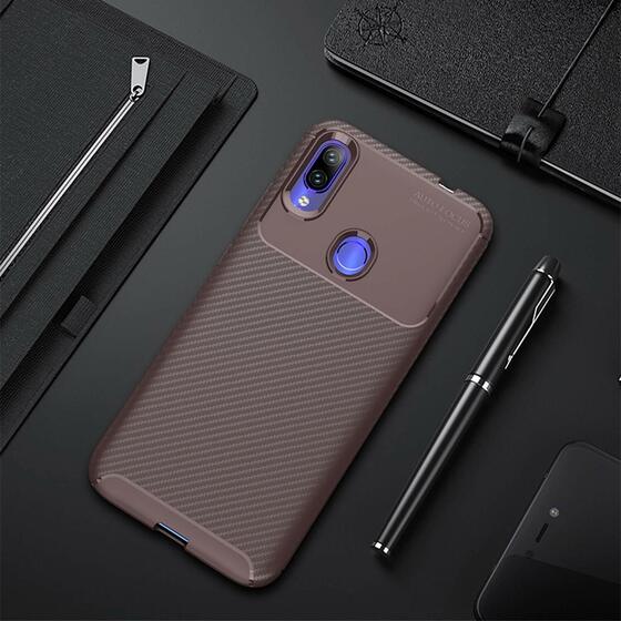 Microsonic Xiaomi Redmi Note 7 Pro Kılıf Legion Series Kahverengi