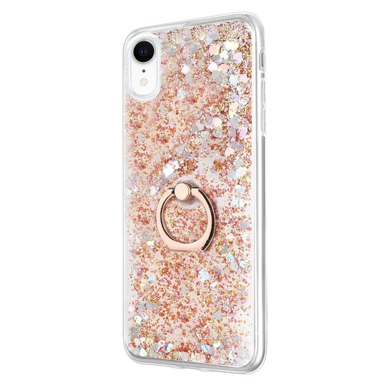 Microsonic Apple iPhone XR Kılıf Glitter Liquid Holder Gold