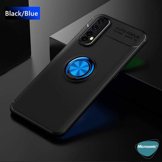 Microsonic Realme 7 Kılıf Kickstand Ring Holder Lacivert