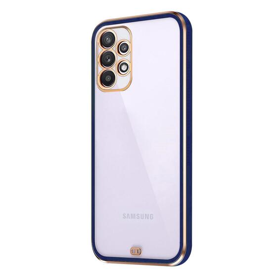 Microsonic Samsung Galaxy A33 5G Kılıf Laser Plated Soft Lacivert