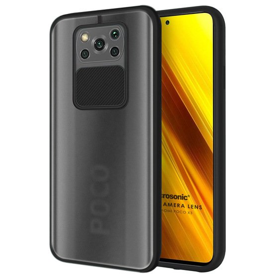 Microsonic Xiaomi Poco X3 NFC Kılıf Slide Camera Lens Protection Siyah