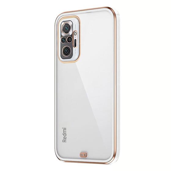 Microsonic Xiaomi Poco M5s Kılıf Laser Plated Soft Beyaz