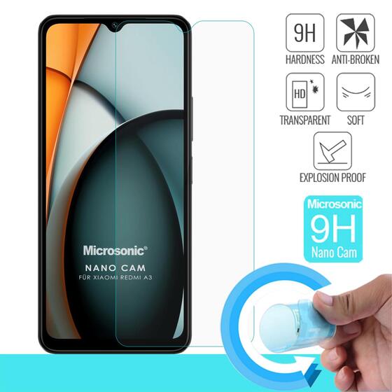 Microsonic Xiaomi Redmi A3 Nano Glass Cam Ekran Koruyucu