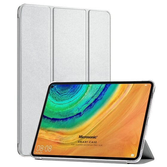 Microsonic Huawei MatePad Pro 10.8'' Kılıf Slim Translucent Back Smart Cover Gümüş