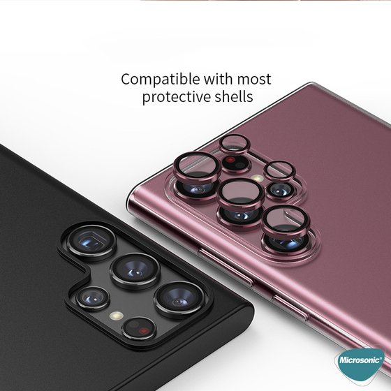 Microsonic Samsung Galaxy S25 Ultra Tekli Kamera Lens Koruma Camı Siyah