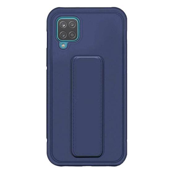 Microsonic Samsung Galaxy A12 Kılıf Hand Strap Lacivert