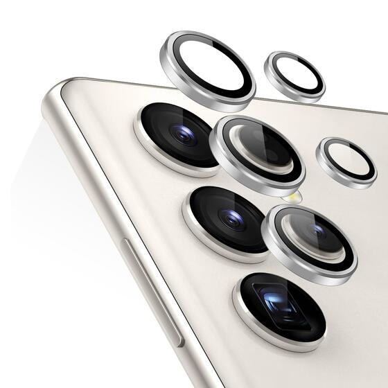 Microsonic Samsung Galaxy S25 Ultra Tekli Kamera Lens Koruma Camı Gümüş