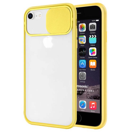 Microsonic Apple iPhone 6 Kılıf Slide Camera Lens Protection Sarı