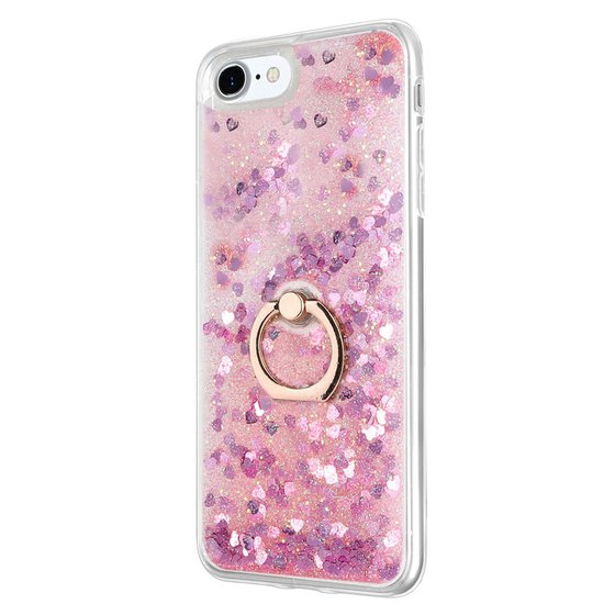 Microsonic Apple iPhone SE 2020 Kılıf Glitter Liquid Holder Pembe