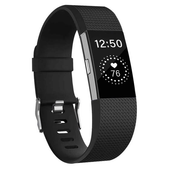 Microsonic Fitbit Charge 2 Kordon, Silicone Sport Band Siyah