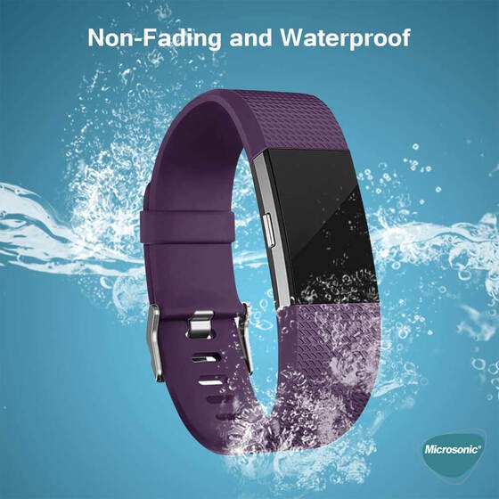 Microsonic Fitbit Charge 2 Kordon, Silicone Sport Band Siyah